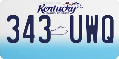 KY license plate 343UWQ