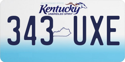KY license plate 343UXE