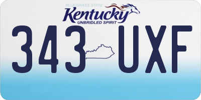 KY license plate 343UXF