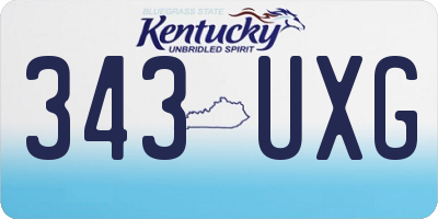 KY license plate 343UXG