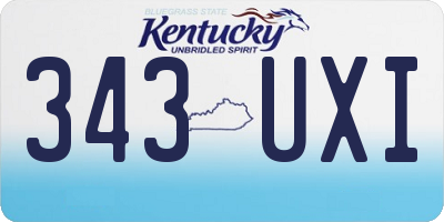 KY license plate 343UXI