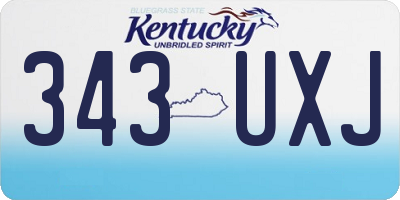 KY license plate 343UXJ