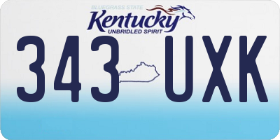 KY license plate 343UXK
