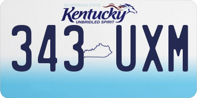 KY license plate 343UXM