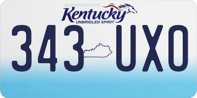 KY license plate 343UXO
