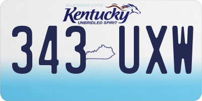 KY license plate 343UXW