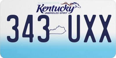 KY license plate 343UXX