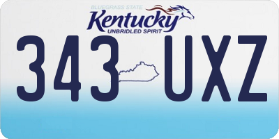 KY license plate 343UXZ