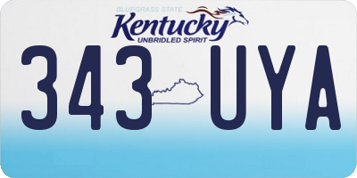 KY license plate 343UYA
