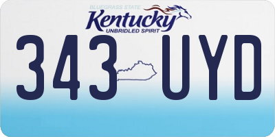 KY license plate 343UYD