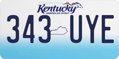 KY license plate 343UYE