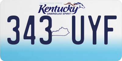 KY license plate 343UYF