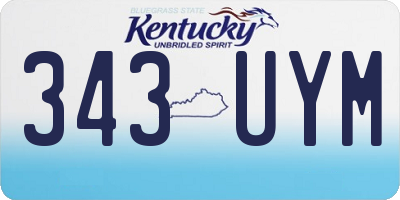 KY license plate 343UYM