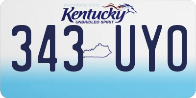 KY license plate 343UYO