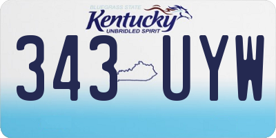 KY license plate 343UYW