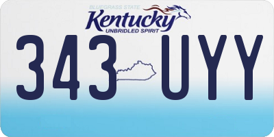 KY license plate 343UYY