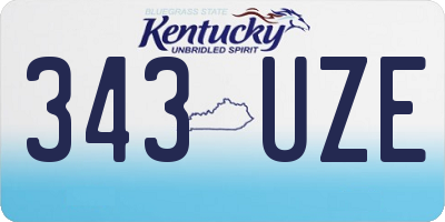 KY license plate 343UZE