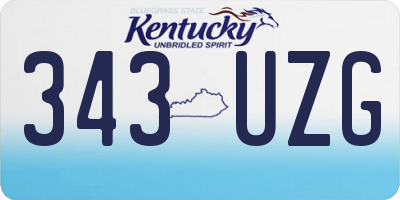 KY license plate 343UZG