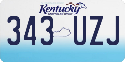KY license plate 343UZJ
