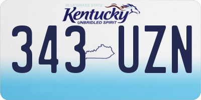 KY license plate 343UZN