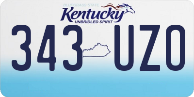 KY license plate 343UZO