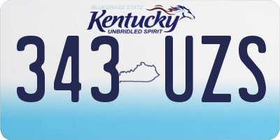 KY license plate 343UZS