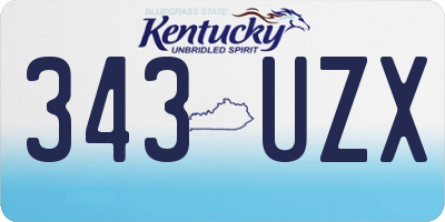 KY license plate 343UZX