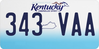 KY license plate 343VAA