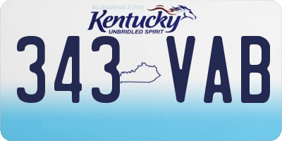 KY license plate 343VAB