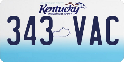 KY license plate 343VAC