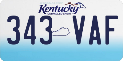 KY license plate 343VAF