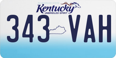 KY license plate 343VAH