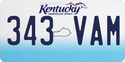 KY license plate 343VAM
