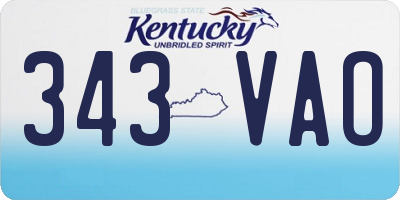KY license plate 343VAO