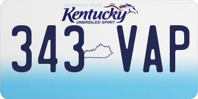 KY license plate 343VAP