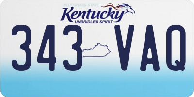 KY license plate 343VAQ