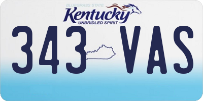 KY license plate 343VAS