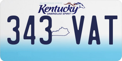 KY license plate 343VAT