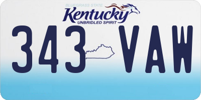 KY license plate 343VAW