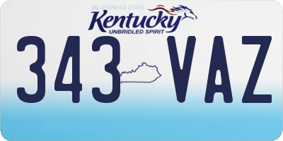 KY license plate 343VAZ