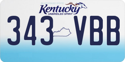 KY license plate 343VBB