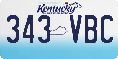 KY license plate 343VBC