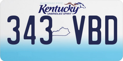 KY license plate 343VBD