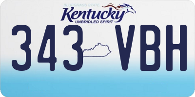 KY license plate 343VBH