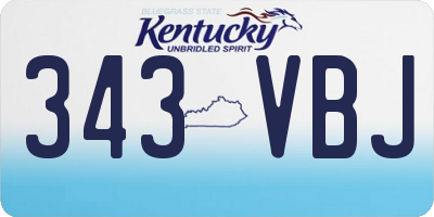 KY license plate 343VBJ