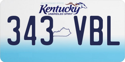 KY license plate 343VBL
