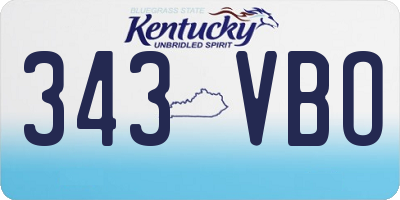 KY license plate 343VBO