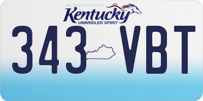 KY license plate 343VBT