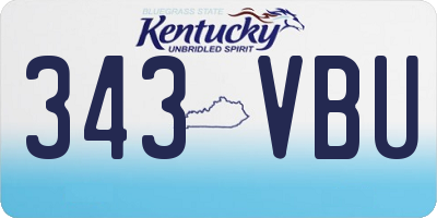 KY license plate 343VBU