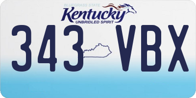 KY license plate 343VBX